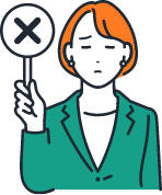 女性がバツ印を出している イメージイラスト