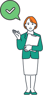 女性スタッフが案内している様子 イメージイラスト