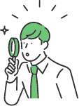 男性が虫眼鏡を見ている様子 イラスト