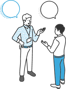 男性2人が会話をしている イメージイラスト